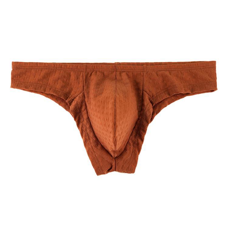 Men's Sexy Bikini Briefs Plaid Breathable U Convex Pouch Low Waist Slim Shorts Men's Underwear