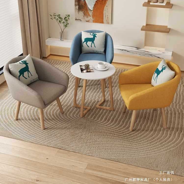 Office Sofa Coffee Table Combination Business Reception Room Reception Combination Single Small Psychological Consultation Office Sofa