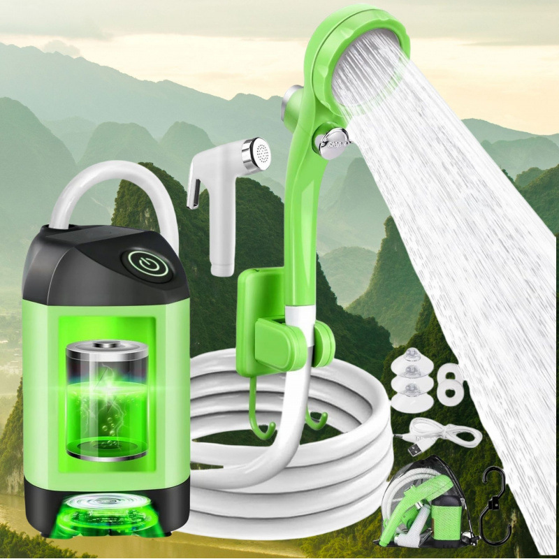 Outdoor shower gadget, portable shower head for camping and car washing, portable self-priming pump shower, electric shower head, best-selling across borders