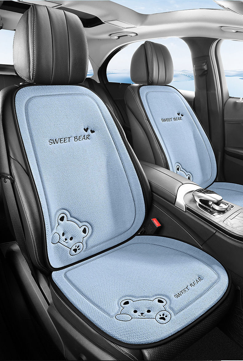 Seat cushion, linen single-piece seat cover, rear seat cushion, suitable for all seasons, cartoon design, for car interiors, for women