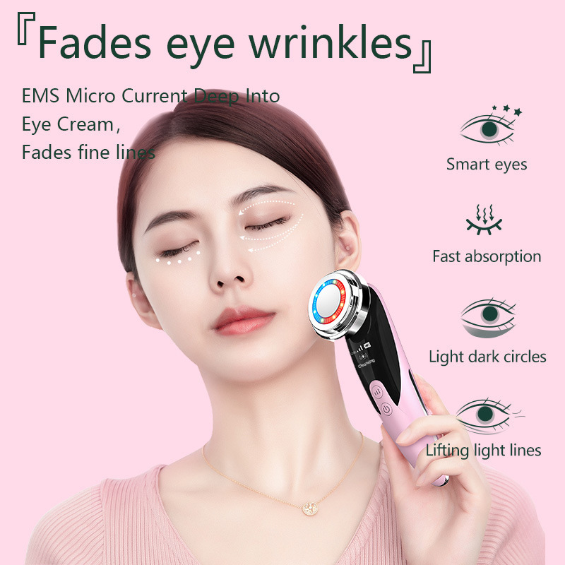美容器の清潔な顔の光子のマッサージ器はemsの柔らかい肌の洗顔器の温熱を引き延ばして導入器を導きます。|undefined