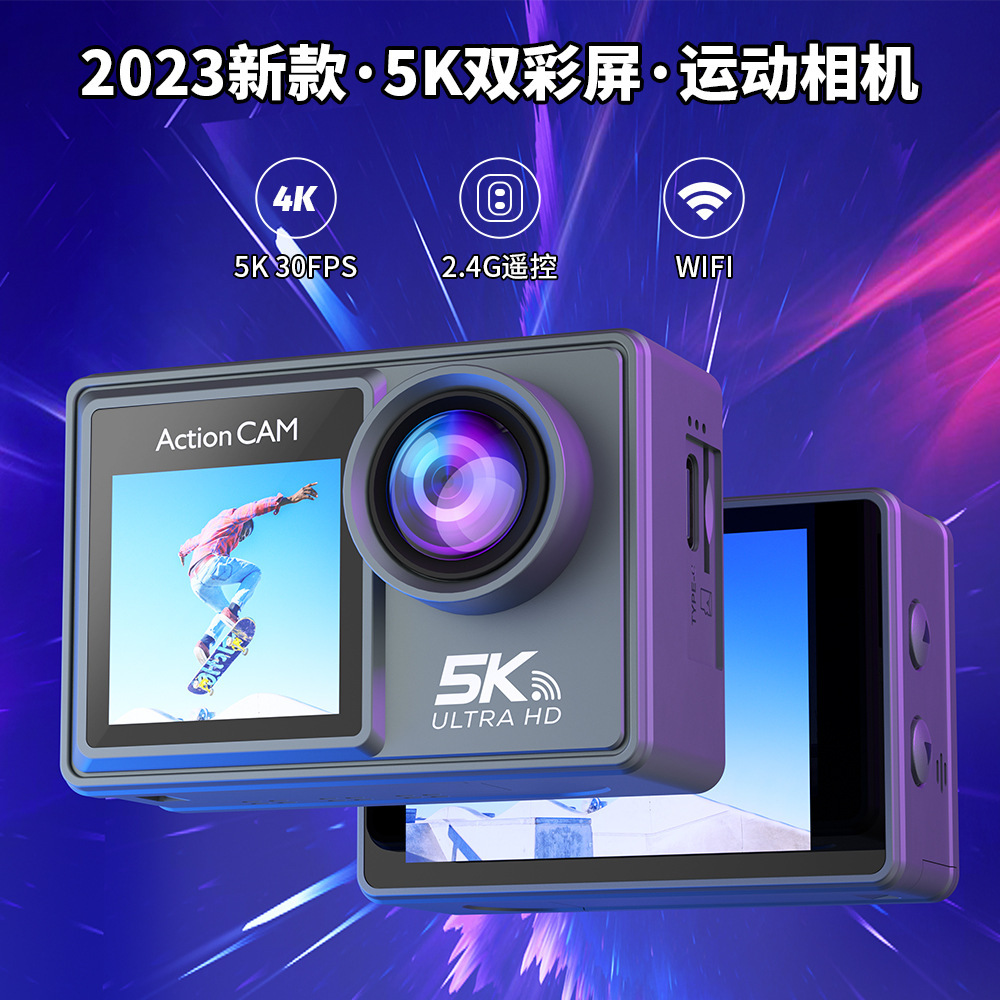 New C6M/C6S/C6A Hd 5K Front and Rear Dual Color Screen Outdoor Sports Camera 2.4g Remote Control Wifi Cycling 3