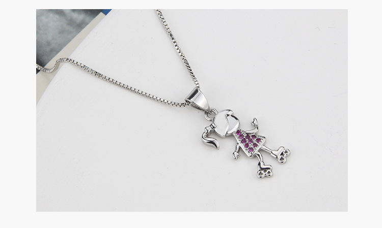 new roller skating boys and girls pendant gold-plated copper necklace