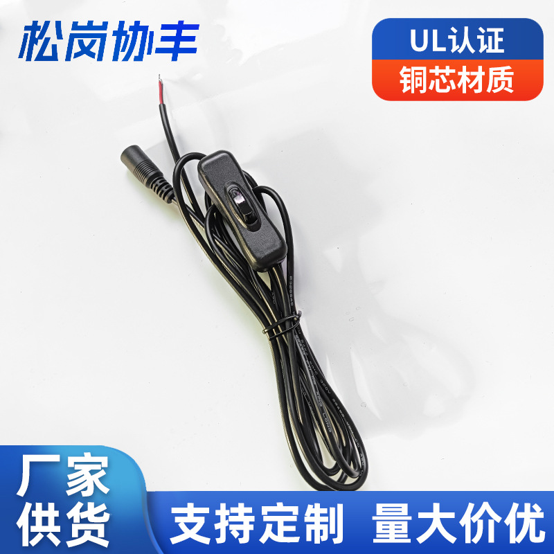 厂家批发 5525国标母头线 1038-dc-0013带开关插线充电