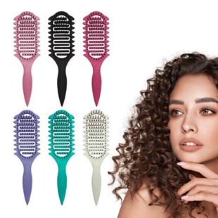 Amazon Temu Popular Cross-Border Curly Hollow Comb Curly Hair Comb Hair Styling Wheat Straw Bounce Comb