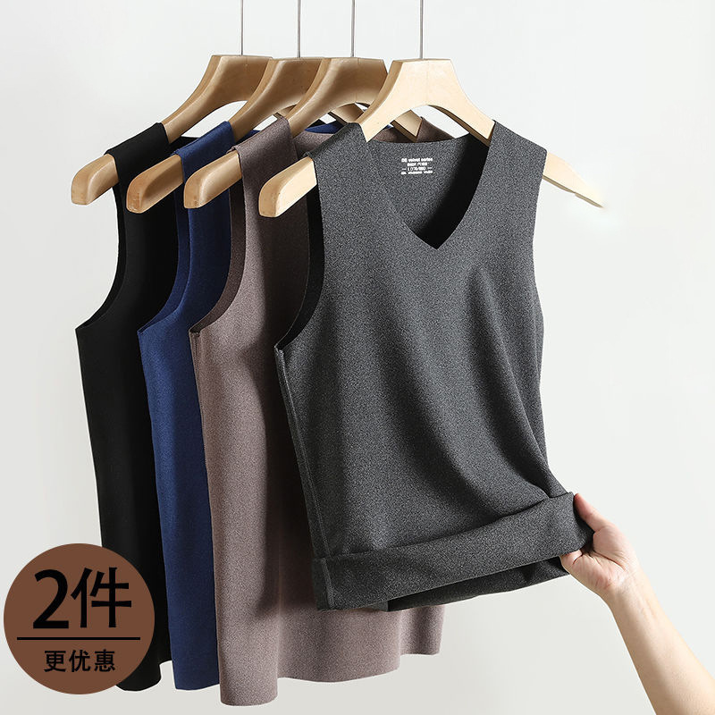 Men's Thermal Vest, Men's Seamless Base Layer Top, Autumn and Winter Pajamas, Brushed Velvet Autumn Coat, Thin Inner Layer Men's Thermal Vest, Men's Seamless Base Layer Top, Autumn and Winter Pajamas, Brushed Velvet Autumn Coat, Thin Inner Layer