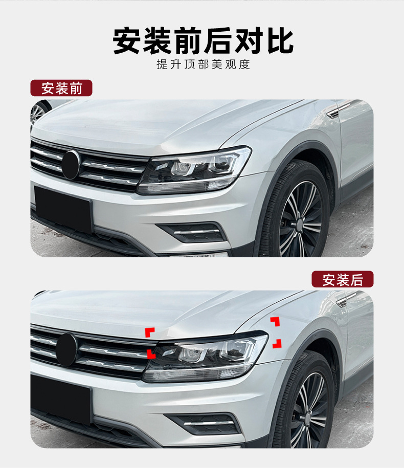 Headlight Eyelids for Volkswagen Tiguan MK2 2017-2020 Exterior Modification