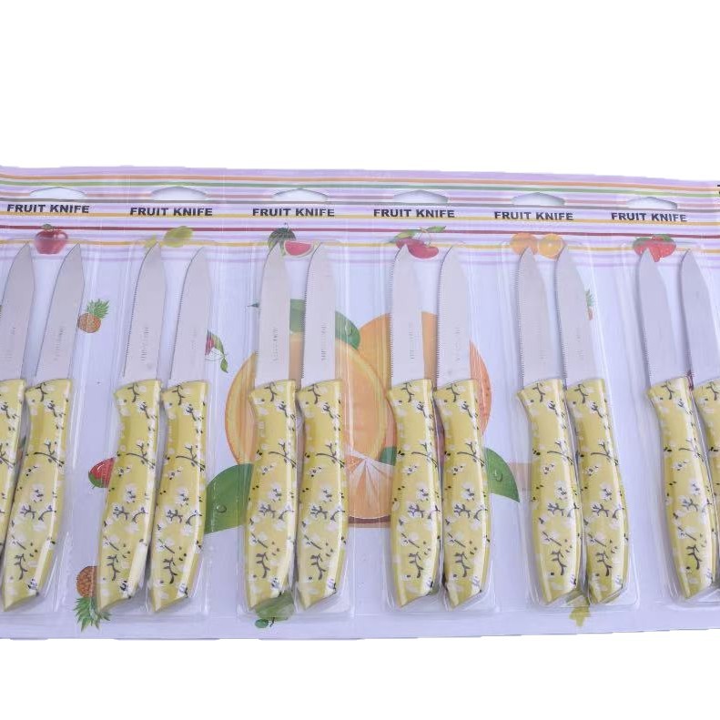 13 colores, 12 juegos de cuchillos para frutas, el stock de fábrica se puede enviar directamente para satisfacer las necesidades de diferentes estilos