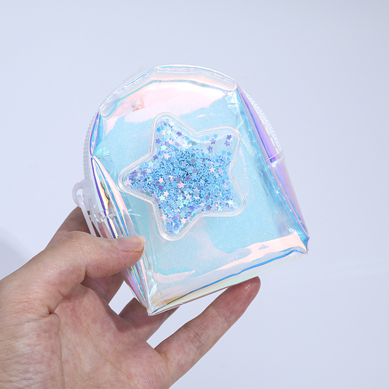 Mini bolso A0038 para niñas, monedero con efecto líquido y colores brillantes, mochila infantil.