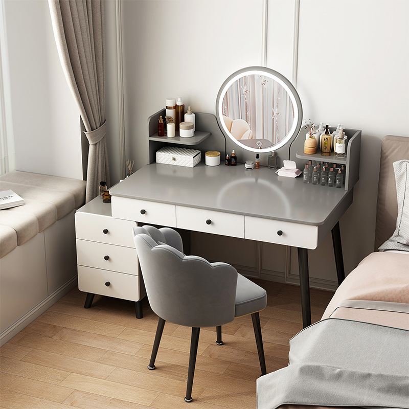Dressing Table Bedroom Simple Modern Makeup Cabinet Integrated with Mirror 2025 New Accessible Luxury High-End Simple Makeup Table