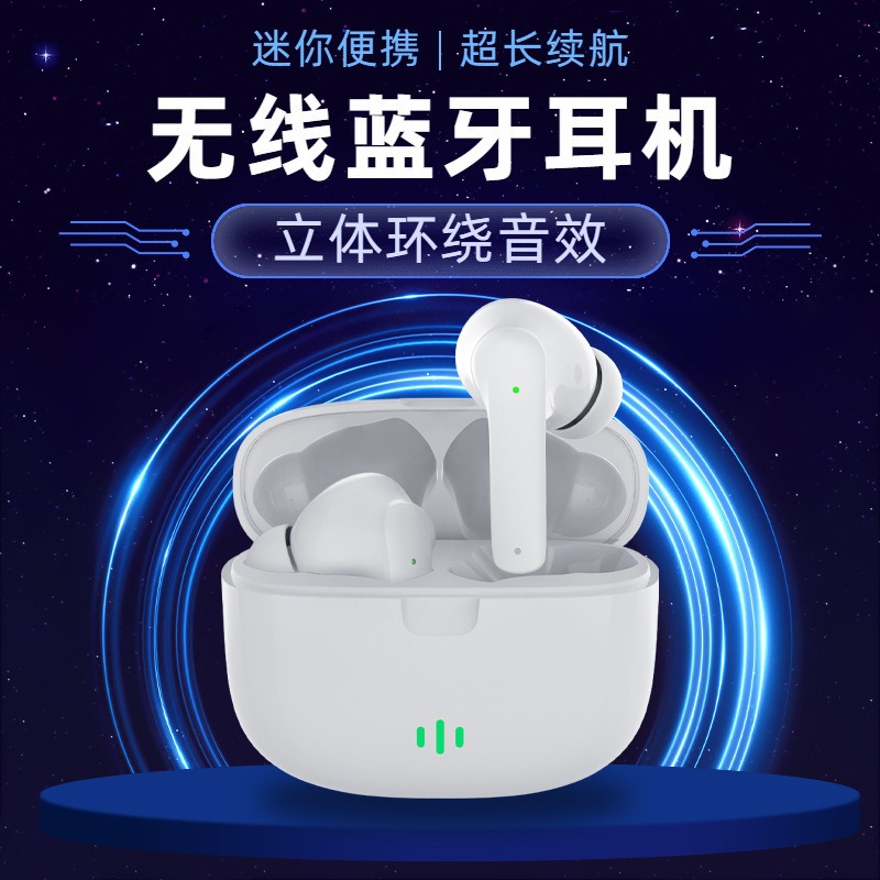 Cross-Border Hot-Selling Tws True Wireless Bluetooth Earphones with Stereo Sound, Large-Capacity Charging Case, Long Battery Life, Low Latency for Gaming