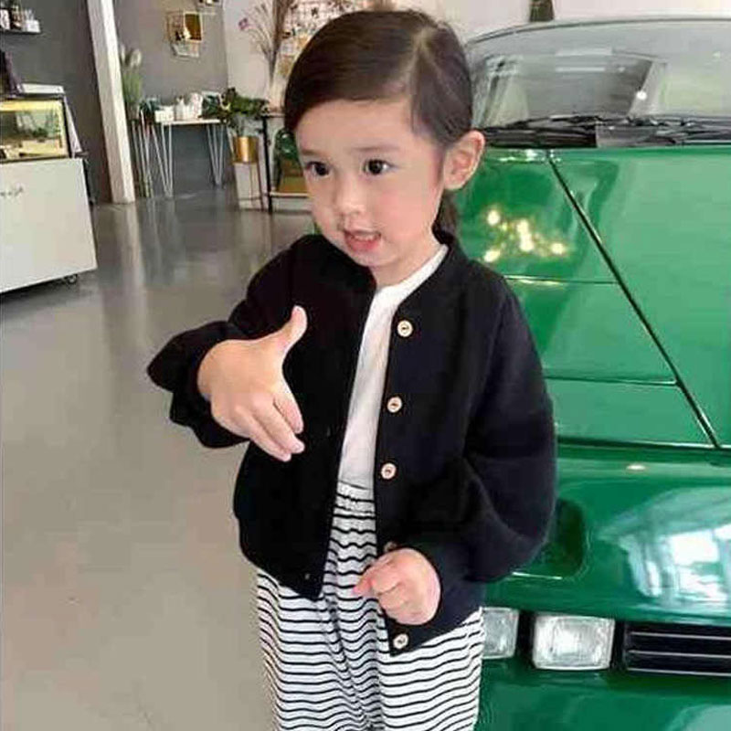 Children's girls' for autumn, outerwear, 2024 new style, small and medium-sized baseball jacket, children's stylish_voghion.com