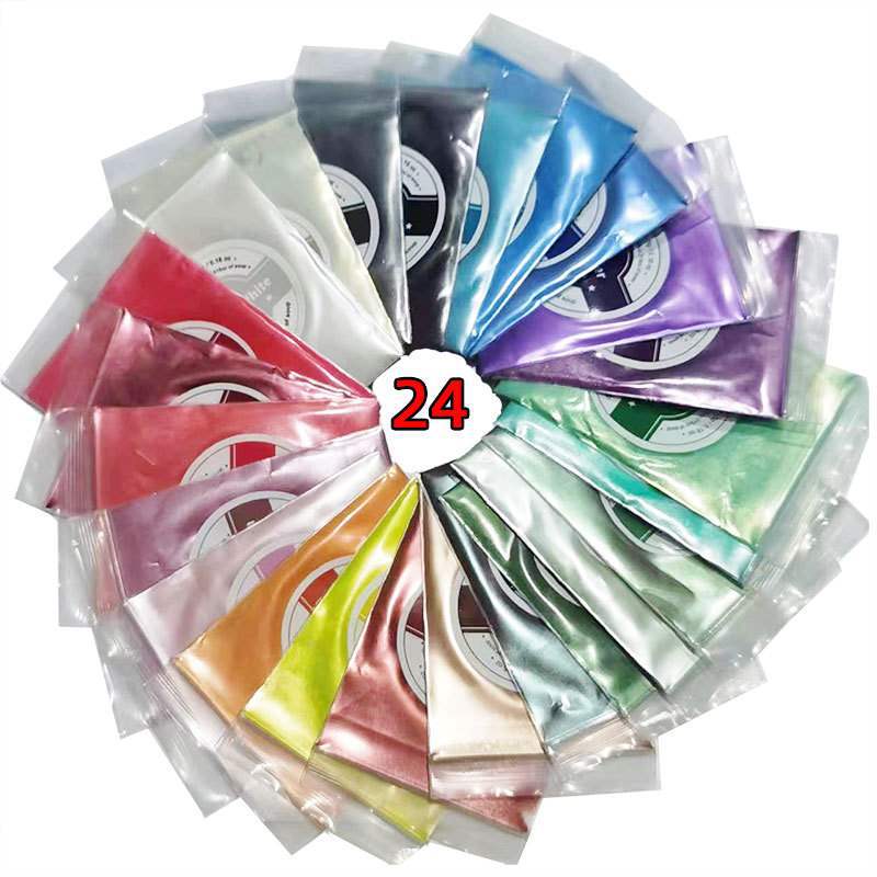 批发20色/24色/50色5克袋装套装 珠光饰品滴胶工艺品云母粉颜料