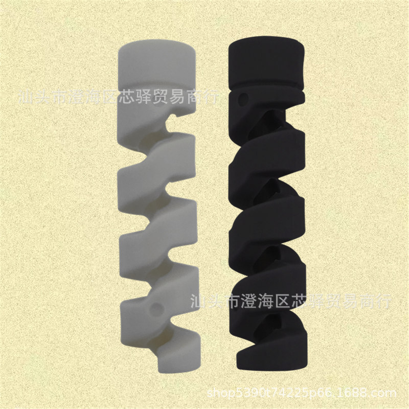 Spiral flexible glue data cable protective cover mobile phone charging cable power cord anti-break usb protective cover Winder