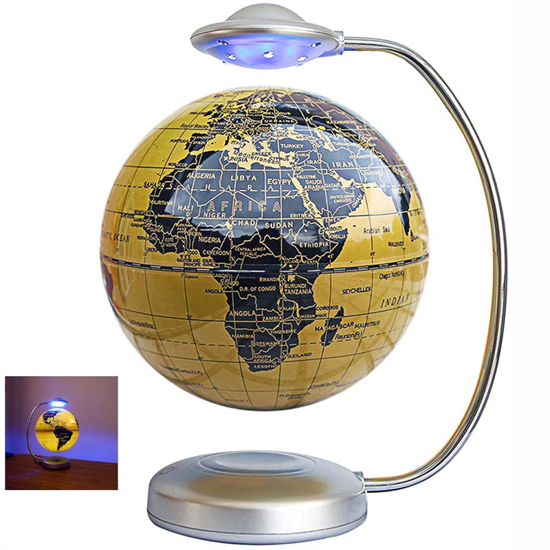 2026 New Model Globe Magnetic Levitation Creative Floating Ornament Home Office Decoration Led Night Light Customization
