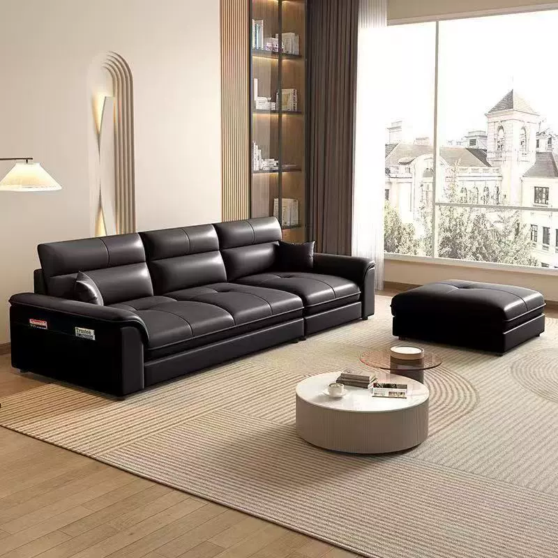 科技布沙发客厅小户型现代简约直排奶油风家用出租屋贵妃真皮沙发