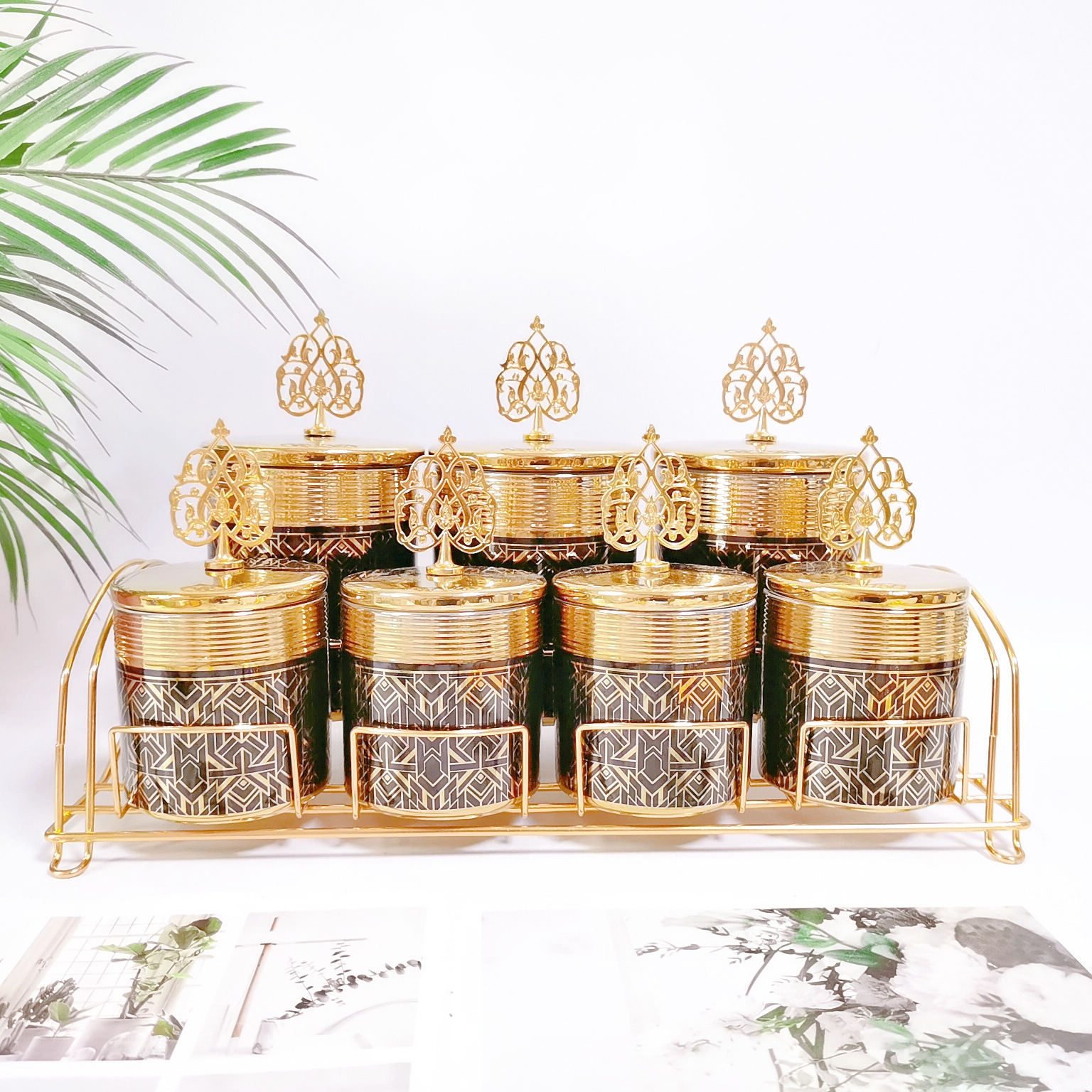 Comercio exterior transfronterizo de cerámica sellada tarro cocina almacenamiento condimento tarro multi-grano de almacenamiento de dulces tarro café té tarro traje