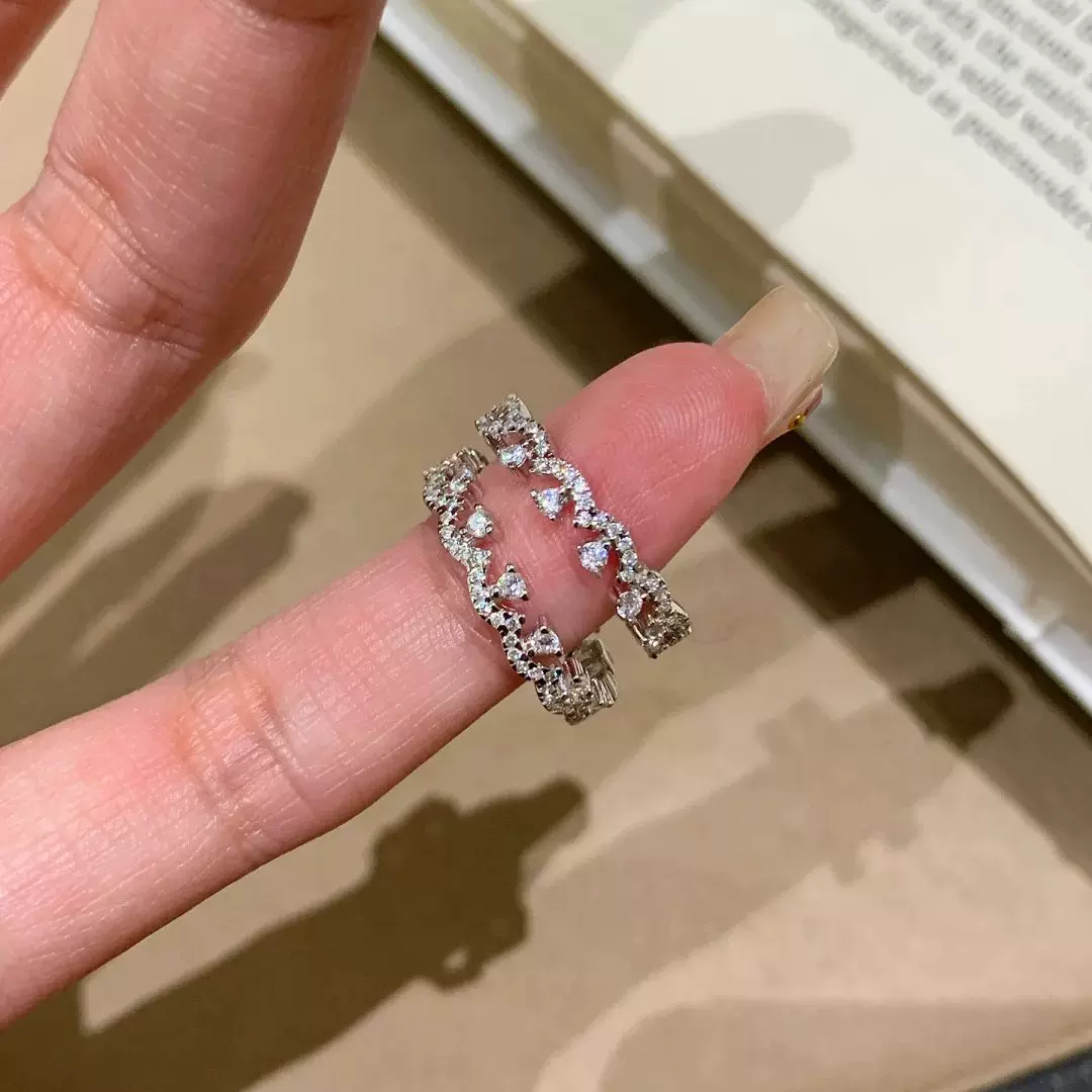满天星织光蕾丝戒指女小众轻奢高级感活口指环简约百搭手饰潮