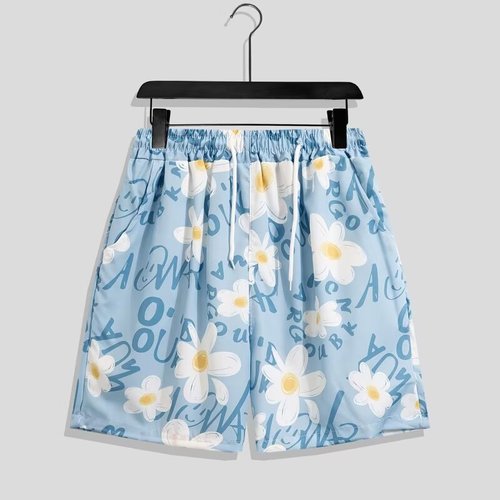 Thailand travel loose large size trendy beach pants men's quick-drying five-point casual big pants Sanya island vacation shorts
