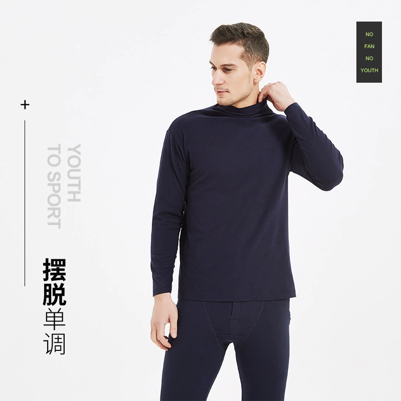 Де бархатная Мужская однотонная нижняя рубашка с воротником-водолазкой, двусторонняя катионная теплая внутренняя рубашка на флисовой подкладке, футболка с длинным рукавом, лацкан