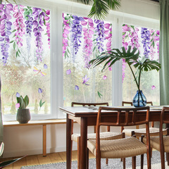 CT6039植物の花のつるの紫色の花のガラスのステッカーのリビングルームの窓のテーマの装飾の壁のステッカーの窓のステッカー