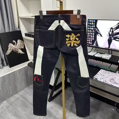 2025新款刺绣款牛仔裤男款休闲潮牌修身小直筒长裤子标全