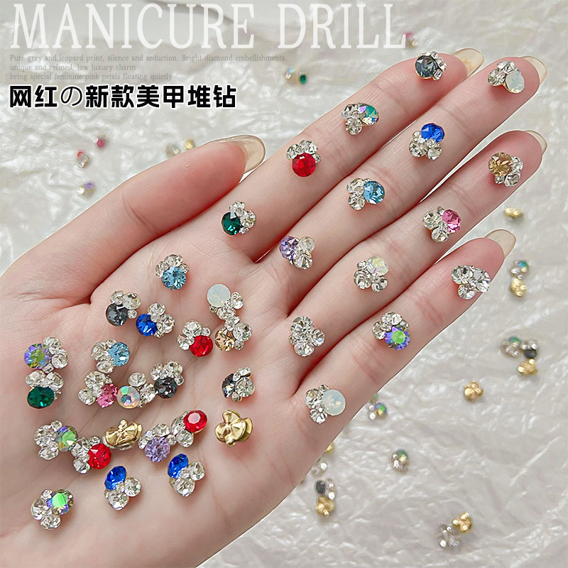 Nail jewelry pile Diamond Swarovski Super Flash luxury nail stickers Internet famous new nail drill