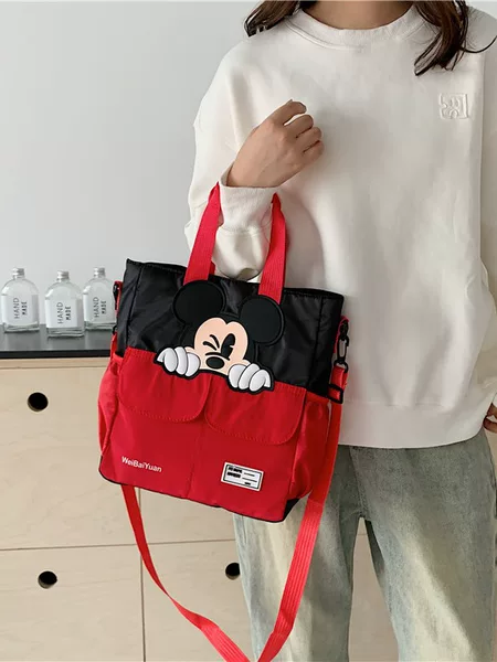 Cross-border Korean-style ins cute girl bag for school season new students make up a missed lesson cartoon Mickey single shoulder messenger bag