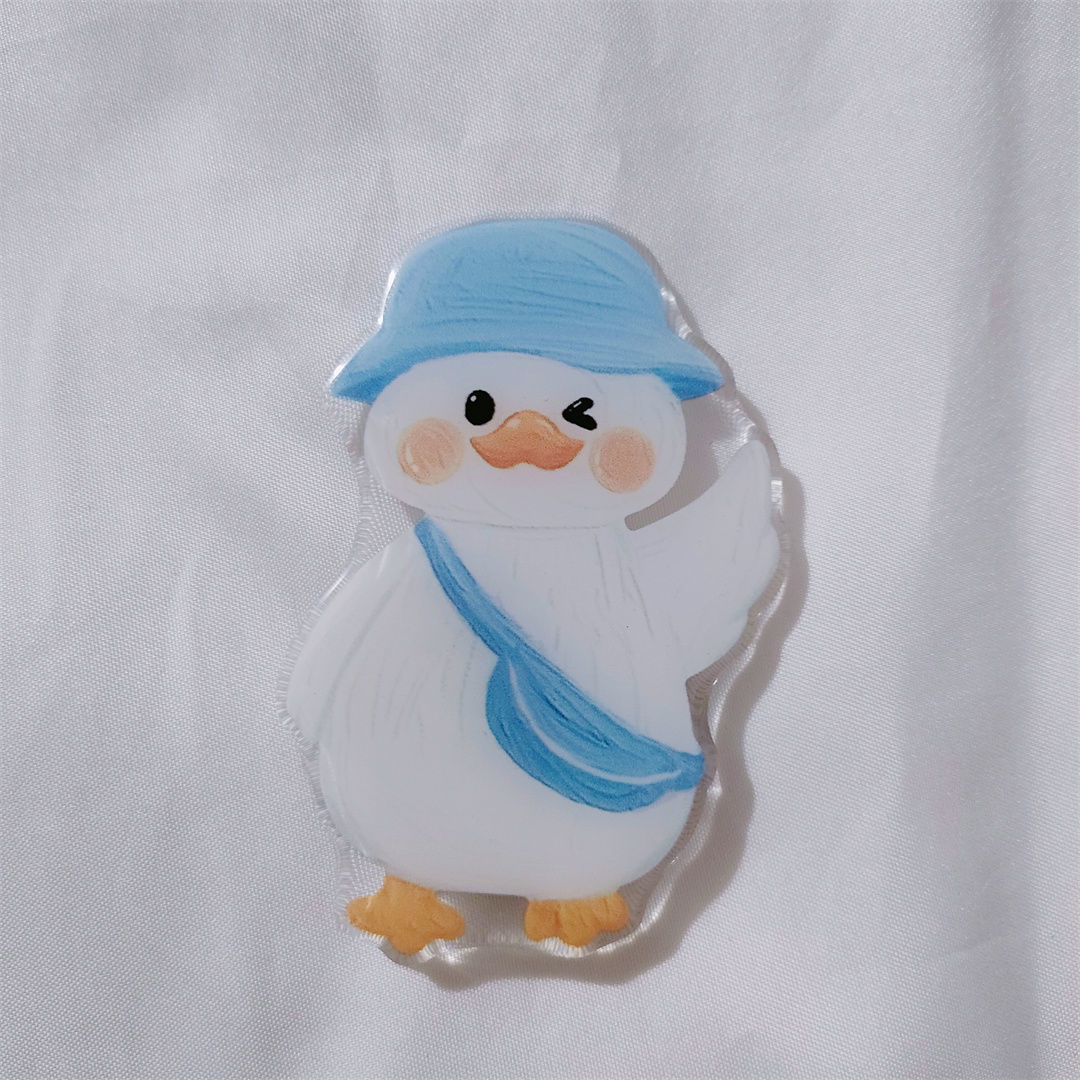 Corea del Sur ins estilo blanco pato epoxi airbag soporte lindo soporte plegable retráctil pasta dedo hebilla soporte del teléfono móvil