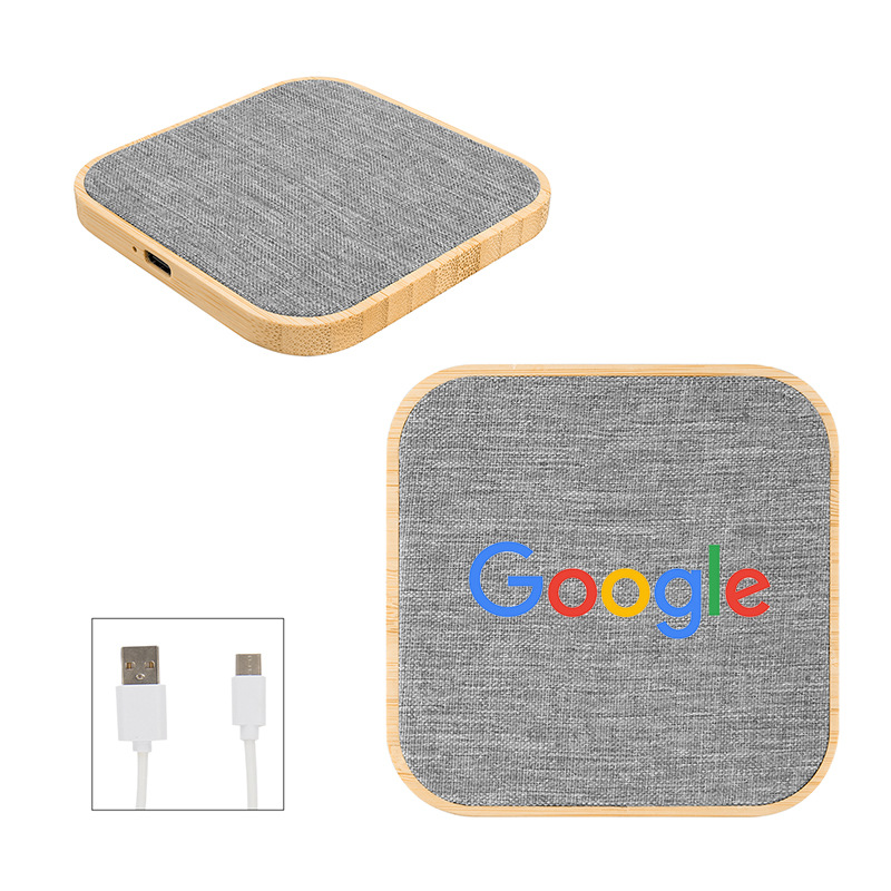 RPET竹木无线充电器 圆形方形木质竹质手机无线充 木头无线充电器