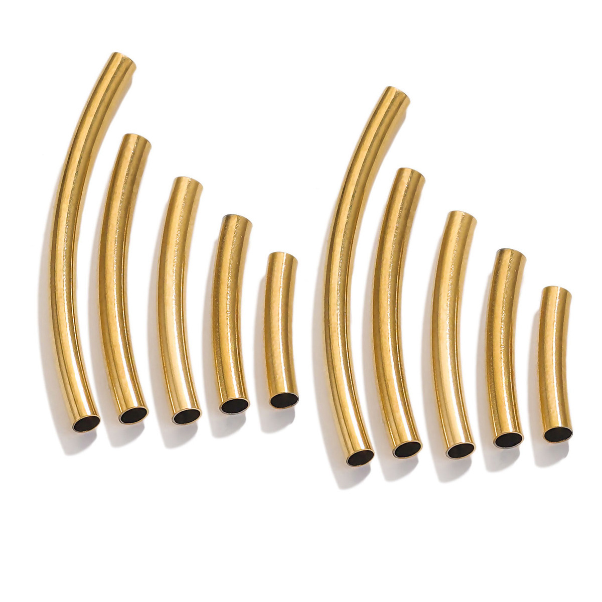 Pulsera larga de acero inoxidable, codo, retención de color al vacío, tubo hueco brillante, acero de titanio, bricolaje, accesorios de joyería hechos a mano