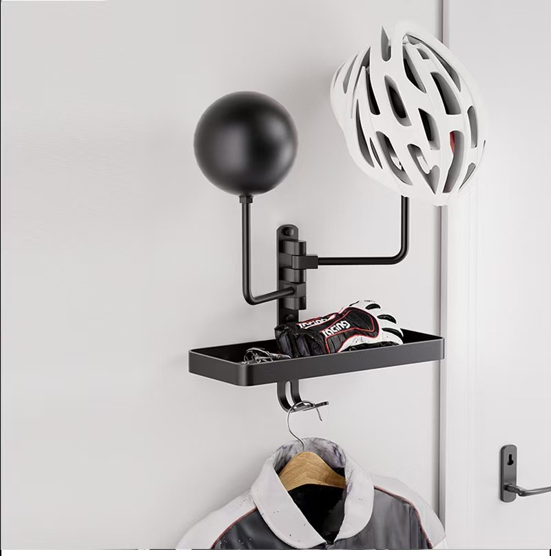 Wall-Mounted Motorcycle Helmet Rack Suitable for a Variety of Helmet Brackets, Punch-Free Display Rack, Hat Storage and Anti-Deformation
