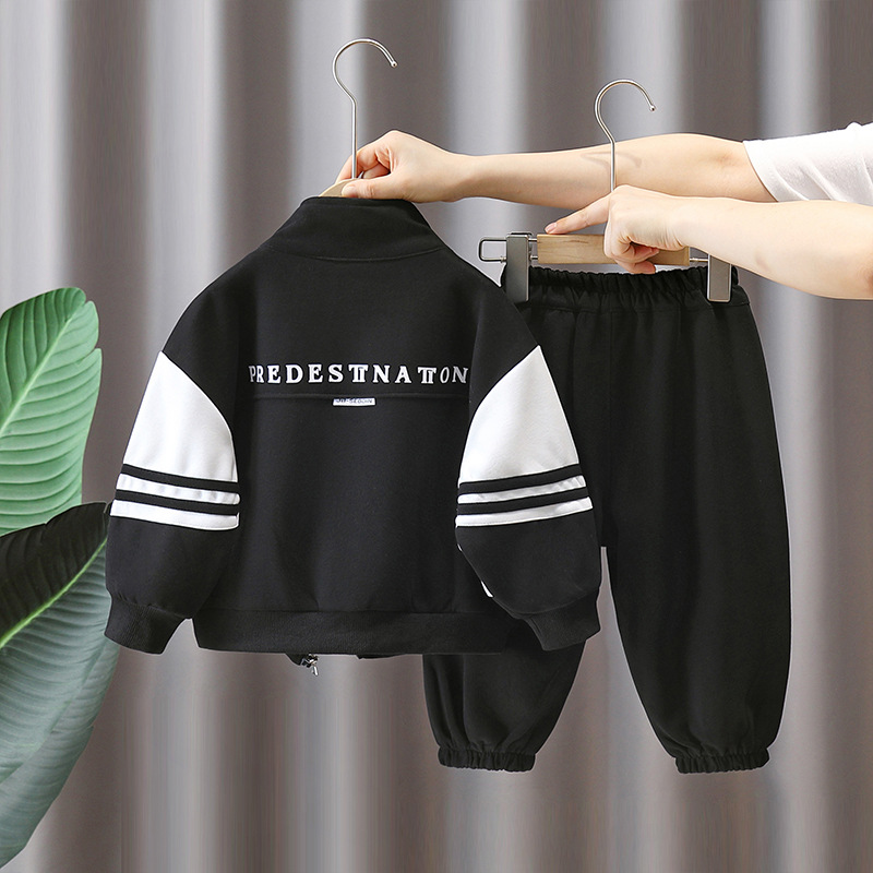 5943 Traje deportivo para niños Traje casual de otoño para bebés de moda 2024 Traje de dos piezas de primavera y otoño para niños de nuevo estilo