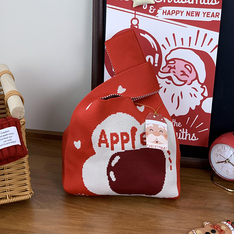Bolsas de tejido de Navidad al por mayor bolsas de regalo de Nochebuena bolsas de dulces bolsas de regalo de empresa bolsas de mano creativas