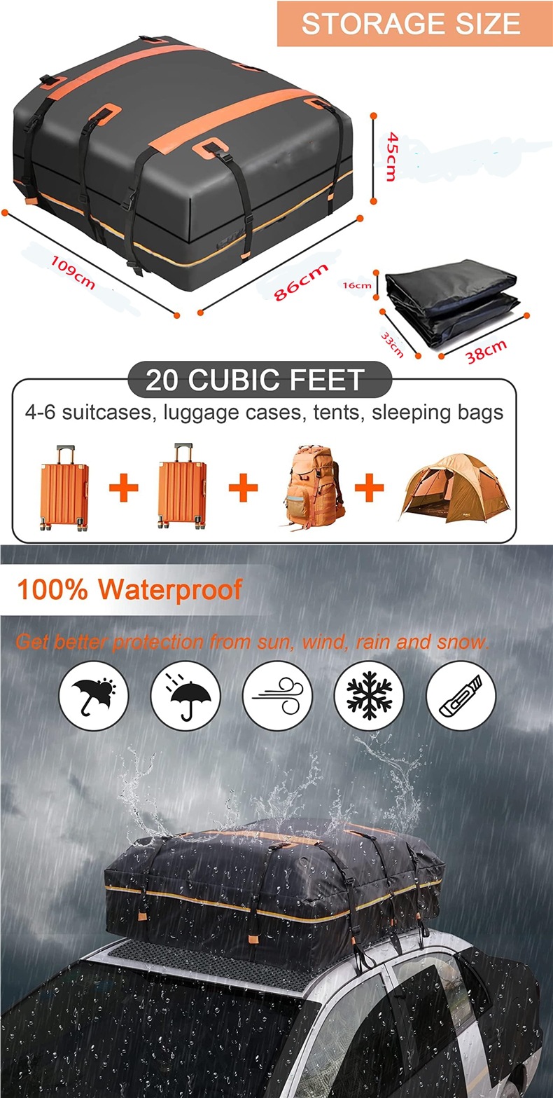 【New Arrivals】Luggage Rack Roof Bag Waterproof Rainproof Luggage Bag Car Roof Rack Suitcase Car Storage Bag