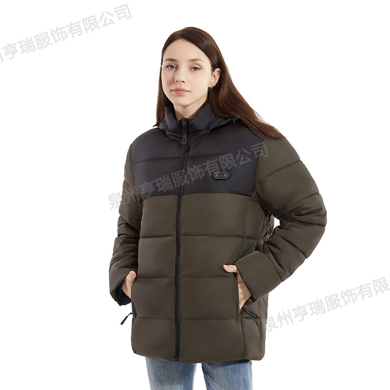 秋冬新款智能发热棉服男户外恒温保暖棉衣石墨烯电加热连帽外套女|undefined
