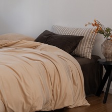 ~纯色双拼简约~天鹅绒牛奶绒四件套冬季加厚被套床单冬天保暖床品