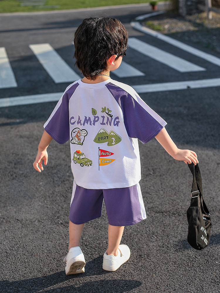 Conjunto de Verano para Niños 7850, Traje de Dos Piezas de Manga Corta, Ropa Casual Elegante para Bebé Niño, Nuevo 2026