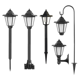 Outdoor solar lamp courtyard retro hexagonal lawn lamp palace type wall lamp decorative garden villa lawn lamp combination