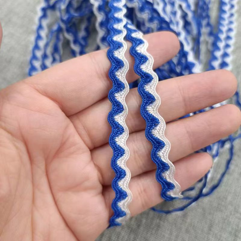 Spot bicolor en forma de S ondulado correas 5mm polipropileno ola de agua encaje étnico drama traje sombrero material hecho a mano