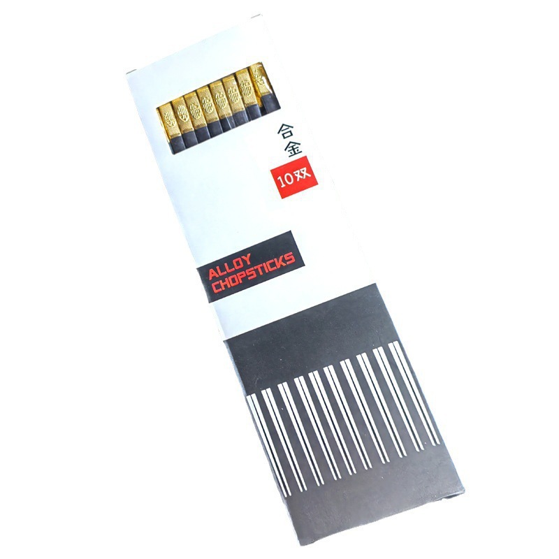 palillos de cinco colores palillos de aleación Jinfu 5 doble paquete a prueba de humedad antideslizante palillos de comidas de cinco colores antideslizantes personajes de uñas de familia