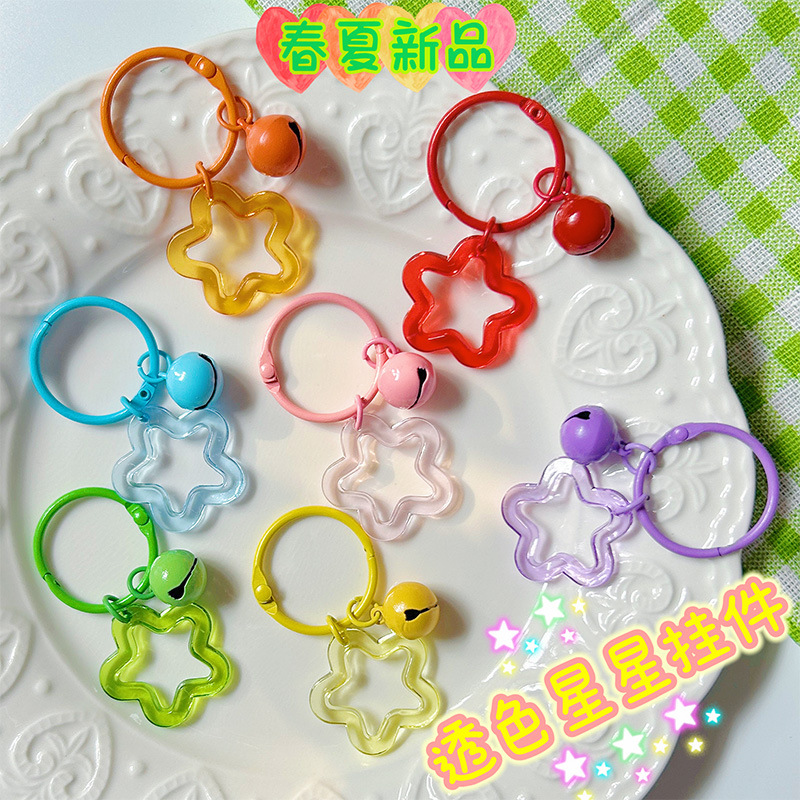 2024 new transparent five-pointed star acrylic keychain…
