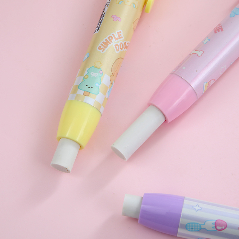 Caja de borradores lindos perros de dibujos animados estudiantes limpios sin marcas lápiz borradores de papelería