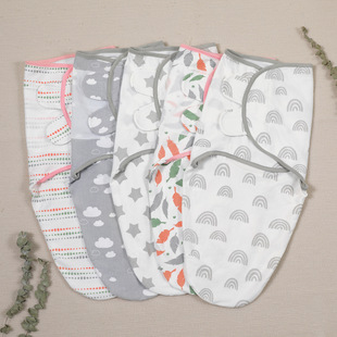 Baby Sleeping Bag Swaddle-Type Kidsren's Anti-Kick Quilt All-In-One Newborn Anti-Jump Baby Sleeping Bag Cartoon Pure Cotton 0-3m
