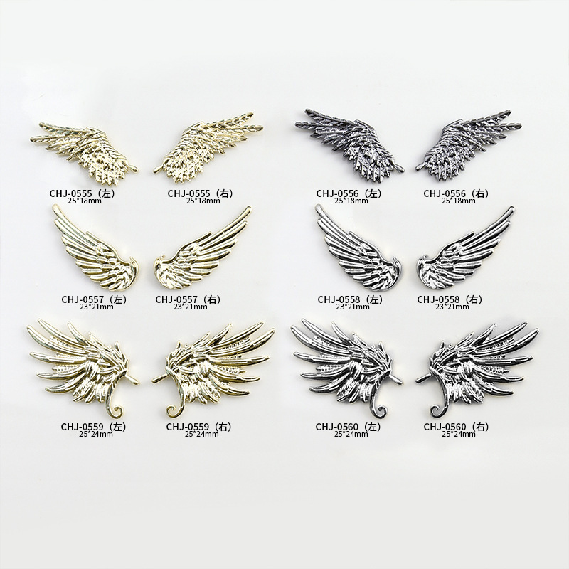 Nail Art Alloy Accessories Half-Wing Angel Wings Nail Rhinestones Ins Dark Gothic Nail Art Wholesale Dazzling Sparkle Nail Art Alloy Accessories Half-Wing Angel Wings Nail Rhinestones Ins Dark Gothic Nail Art Wholesale Dazzling Sparkle