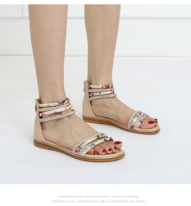 Women's Roman Style Color Block Round Toe Roman Sandals display picture 2