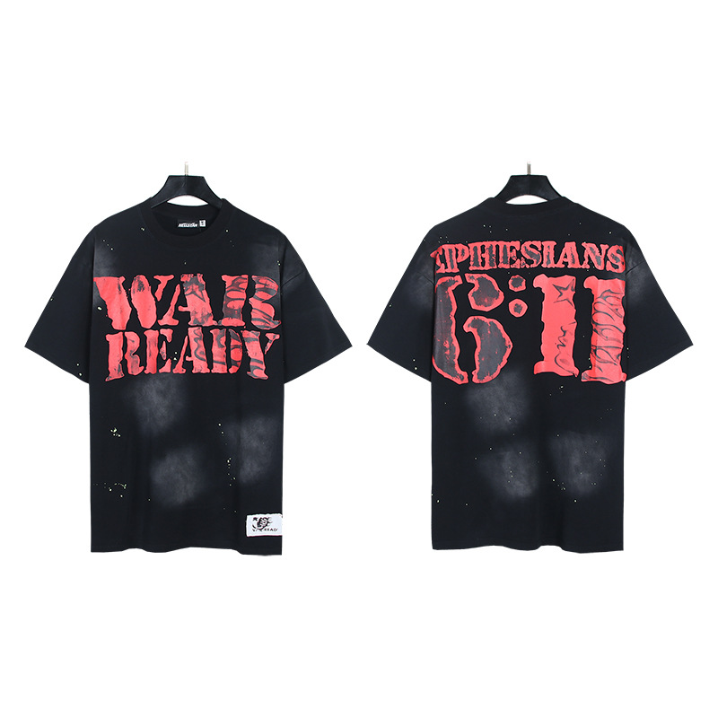 Venta al por mayor versión correcta pa marca de moda manga larga Camiseta palmera espalda Carta Grande logo manga de Batwing OS gota hombro superior