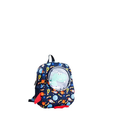 New cartoon rocket children's backpack anti-lost bag for 3-6 years old kindergarten dinosaur backpack for boys and girls wholesale