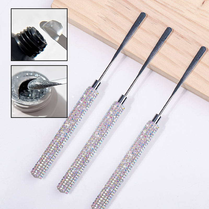 High-End Creative Full Diamond Glue Stick Manicure Tool Glue Stick Manicure Color Stick Stainless Steel Nail Polish Glue Stick