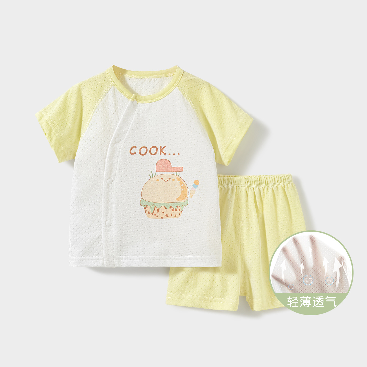 Trajes de bebé de verano para niños de mangas cortas delgadas ropa transpirable para niños niñas pijamas de verano para bebés